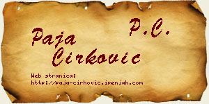 Paja Ćirković vizit kartica